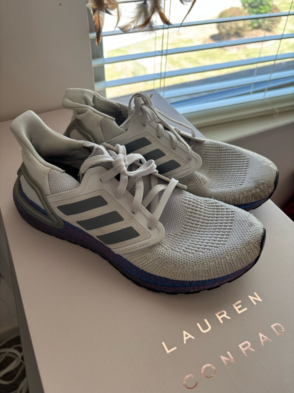 adidas Light Gray Knit Slip-On Sneaker